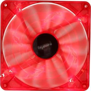 Bgears b-PWM 140 Translucent Red with Red LEDs, 15 Blades 2 Ball Bearing PWM fan with 500 to 1800 RPM, 110 CFM, 35.8dBA
