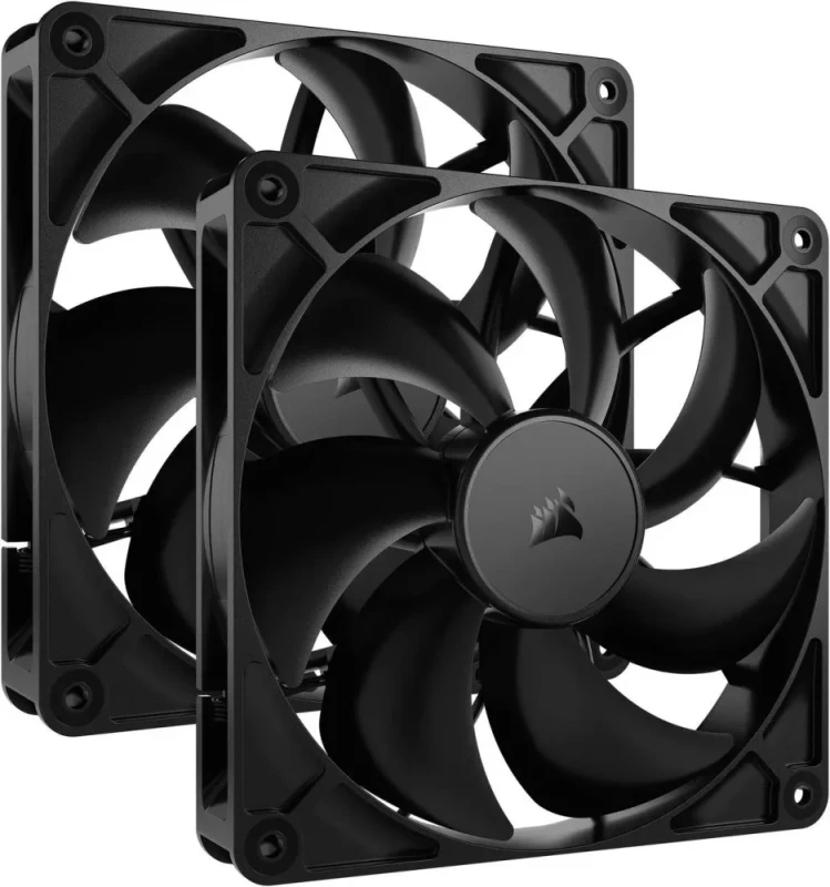 CORSAIR RS140 PWM 140mm Fans Dual Pack - Simplified Control - Daisy-Chain 4-Pin PWM Connection - Concentrated AirGuide Cooling - Magnetic Dome Bearing - Featured Image