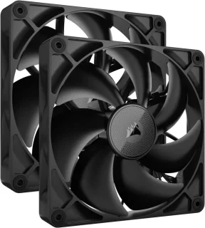 CORSAIR iCUE Link RX140 140mm PWM Fans with iCUE Link System Hub - Magnetic Dome Bearing - Dual Pack - Black