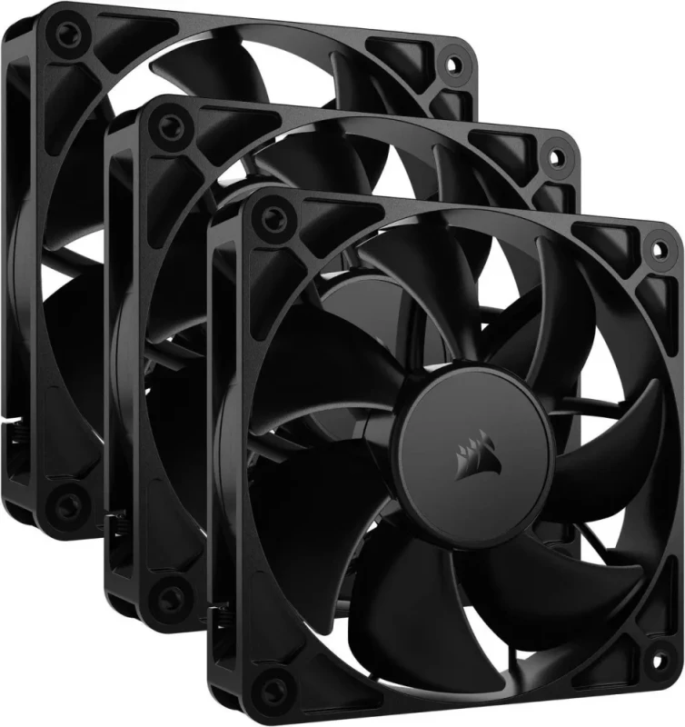 CORSAIR RS120 PWM 120mm Fans Triple Pack - Simplified Control - Daisy-Chain 4-Pin PWM Connection - Concentrated AirGuide Cooling - Magnetic Dome Bearing - Featured Image