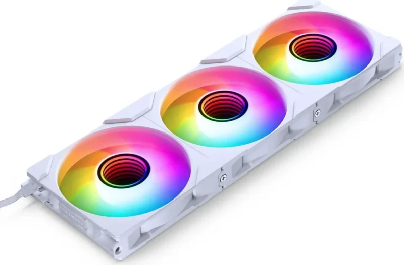 Phanteks M25-120 Gen2 Reversed Blade Triple Pack, 3x 120mm ARGB High Performance Cooling Fans, Daisy-chain Unified Fan Frame, Infinity Mirror hub, single cable connection, White - Featured Image