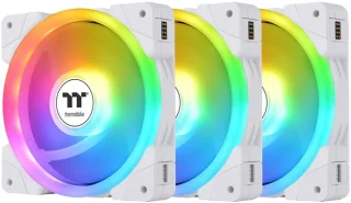 Thermaltake SWAFAN EX 12 ARGB PC Cooling Fan White, 3-Fan pcak, 500 ~ 2000 RPM, Magnetic Connection, Reversable Blades, sync with MB RGB software, CL-F169-PL12SW-A