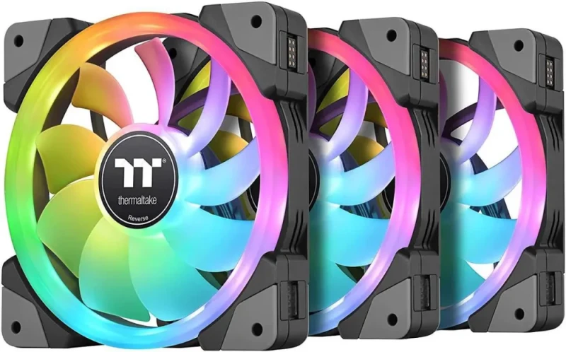 Thermaltake SWAFAN EX 12 RGB PC Cooling Fan, 3 Pack, 500 ~ 2000 RPM, Magnetic Connection, Reversable Blades, controller included, CL-F143-PL12SW-A - Featured Image