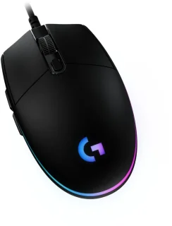 Logitech G203 Wired Gaming Mouse, 8,000 DPI, Rainbow Optical Effect LIGHTSYNC RGB, 6 Programmable Buttons, On-Board Memory, Screen Mapping, PC/Mac Computer and Laptop Compatible - Black