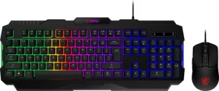 MSI Forge GK100 Combo – Gaming RGB Keyboard & Mouse Set, 19-Key Anti-Ghosting, 6400 DPI Optical Sensor, 6-Mode RGB, up to 6,400 DPI, Black