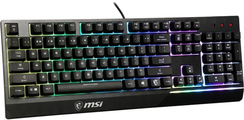 MSI Vigor GK30 Gaming Keyboard - Mechanical Membrane Switches, 6-Zone RGB, Water Repellent & Splash-Proof, 5000 DPI - Black - Featured Image