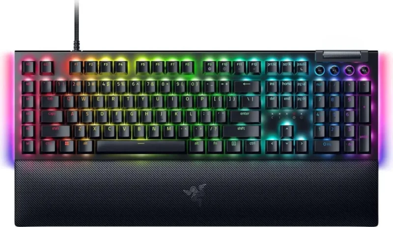 Razer BlackWidow V4 Mechanical Gaming Keyboard - Yellow Switches (Linear & Silent), Chroma RGB, 6 Dedicated Macro Keys, Magnetic Wrist Rest, Doubleshot ABS Keycaps, Multi-Function Roller & Media Keys - Featured Image