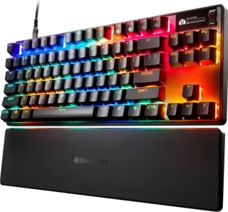 SteelSeries Apex Pro TKL Gen 3 OmniPoint 3.0 HyperMagnetic Switches, Adjustable Actuation, Rapid Trigger, Game-Ready Presets, Protection Mode, Rapid Tap/SOCD, OLED, RGB, PBT Keycaps, USB-C