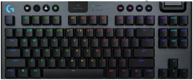 Logitech G915 LIGHTSPEED Wireless Mechanical Gaming Keyboard - Low Profile GL Clicky Key Switches, LIGHTSYNC RGB, Bluetooth Support - Black - Featured Image