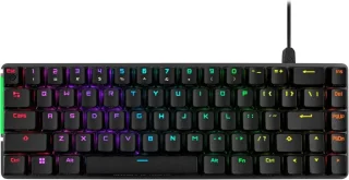ASUS ROG Falchion Ace 65% RGB Compact Gaming Mechanical Keyboard, Lubed ROG NX Brown Switches & Switch Stabilizers, Sound-Dampening Foam, PBT Keycaps, Wired with KVM, Three Angles, Cover Case-Black