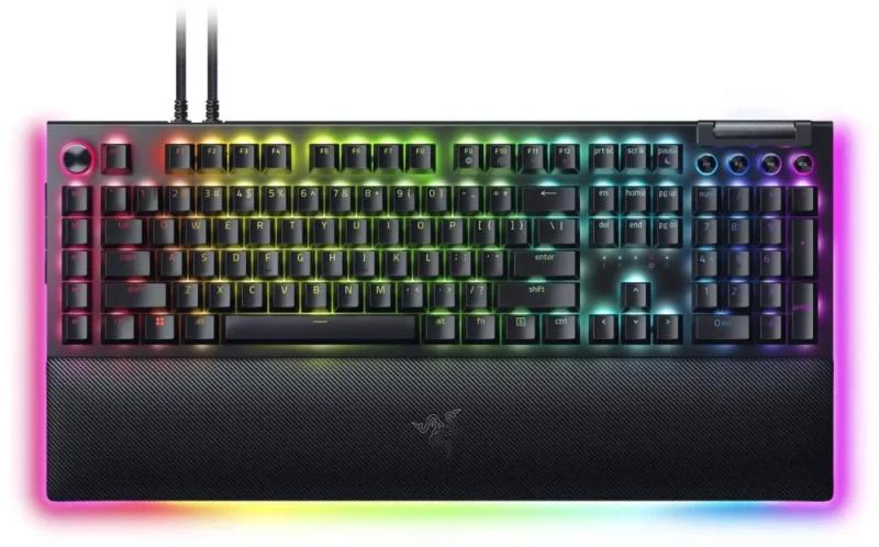 Razer BlackWidow V4 Pro Wired Mechanical Gaming Keyboard - Yellow Switches (Linear & Silent), Doubleshot ABS Keycaps, Command Dial, Chroma RGB, Magnetic Wrist Rest, Snap Tap - Featured Image