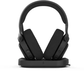 Fractal Design Scape Dark RGB Wireless Gaming Headset w/ Immersive Audio, USB Dongle & BT 5.3, Charging Stand, 40-Hr Battery, compatible with PC, Mac, PS4, PS5, Switch, Mobile - Black (FD-HS-SCA1-01)
