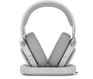 Fractal Design Scape Light RGB Wireless Gaming Headset w/ Immersive Audio, USB Dongle & BT 5.3, Charging Stand, 40-Hr Battery, compatible with PC, Mac, PS4, PS5, Switch, Mobile - Gray (FD-HS-SCA1-02)