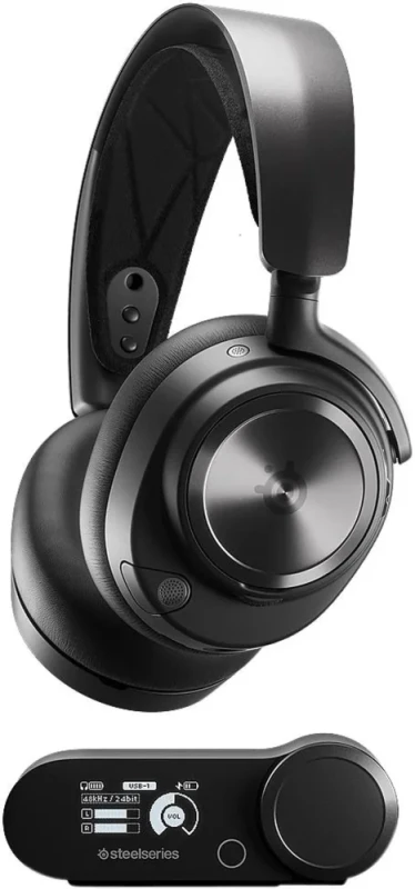 SteelSeries Arctis Nova Pro Wireless Multi-System Gaming Headset - Premium Hi-Fi Drivers - Active Noise Cancellation - Infinity Power System - Stealth Retractable Mic - PC, PS5/PS4, Switch, Mobile - Featured Image