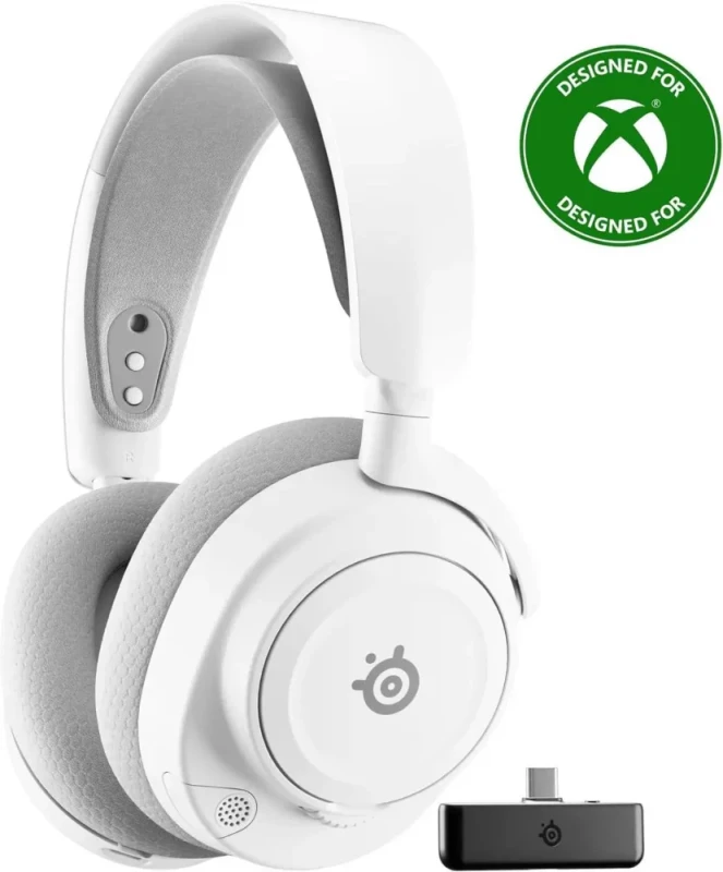 SteelSeries Arctis Nova 7X Wireless Gen 2 Gaming Headset - Real-Time App Control, 50+ HR Play, Neodymium Drivers, Mix 2.4GHz/Bluetooth, Xbox, PC, PS5/PS4, Switch 1/2, Mobile - White - Featured Image