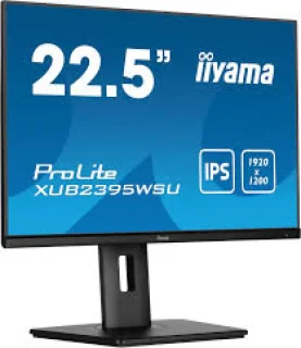 iiyama ProLite XUB2395WSU-B5 23" WUXGA IPS Monitor - 1920x1200, 75Hz, 4ms, FreeSync, HDMI/DP/VGA, Height Adjustable Stand, Pivot, USB Hub, Speakers