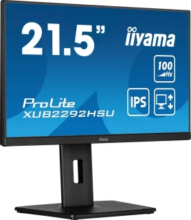 iiyama ProLite XUB2292HSU-B6 22" Full HD IPS Monitor - 100Hz, 0.4ms MPRT, FreeSync Premium, HDMI/DP, USB Hub, Height Adjustable, Speakers