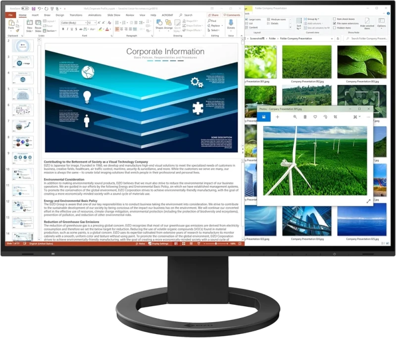 EIZO FlexScan EV2485-BK 24.1" WUXGA IPS Office Monitor - 60Hz, 5ms GtG, USB-C 60W PD, HDMI/DP/DVI/VGA, USB Hub, Height Adjustable, Pivot, Black - Featured Image