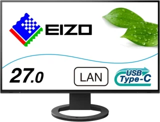 EIZO FlexScan EV2795-BK 27" QHD IPS Office Monitor - 60Hz, 5ms GtG, USB-C 60W PD, HDMI/DP/DVI, USB Hub, Height Adjustable, Pivot, Black