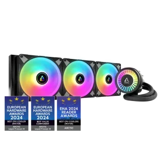 ARCTIC Liquid Freezer III 420 Pro A-RGB Black – 420mm AIO Liquid Cooler, 3x P14 PWM PST A-RGB Fans + 60mm VRM Fan, Addressable RGB, Intel/AMD