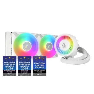 ARCTIC Liquid Freezer III 240 A-RGB White – 240mm AIO Water Cooler, 2x P12 PWM PST A-RGB Fans, Addressable RGB, Intel LGA1700/1851 & AMD AM4/AM5