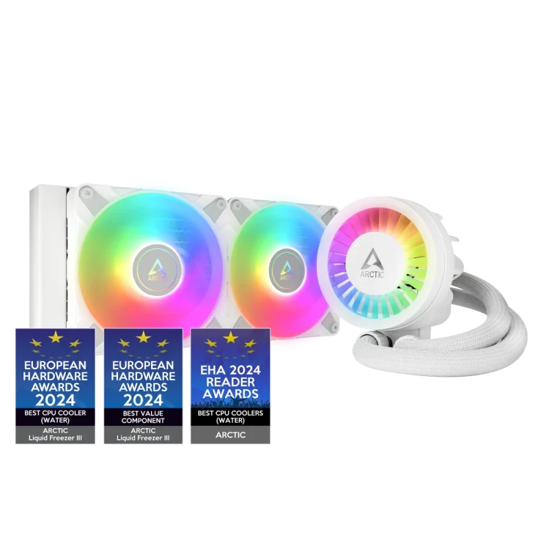ARCTIC Liquid Freezer III 240 A-RGB White – 240mm AIO Water Cooler, 2x P12 PWM PST A-RGB Fans, Addressable RGB, Intel LGA1700/1851 & AMD AM4/AM5 - Featured Image