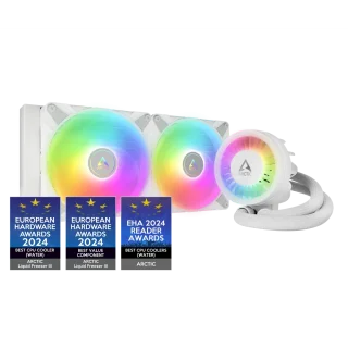 ARCTIC Liquid Freezer III 280 A-RGB White – 280mm AIO Liquid Cooler, 2x P14 PWM PST A-RGB Fans, Addressable RGB, Intel LGA1700/1851 & AMD AM4/AM5
