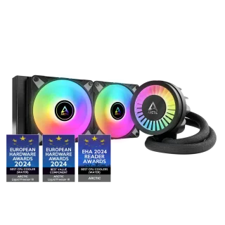 ARCTIC Liquid Freezer III 240 Pro A-RGB Black – 240mm AIO CPU Cooler, 2x P12 PWM PST A-RGB Fans + 38mm VRM Fan, Addressable RGB, Intel/AMD