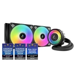 ARCTIC Liquid Freezer III 280 Pro A-RGB Black – 280mm AIO Liquid Cooler, 2x P14 PWM PST A-RGB Fans + 38mm VRM Fan, Addressable RGB, Intel/AMD