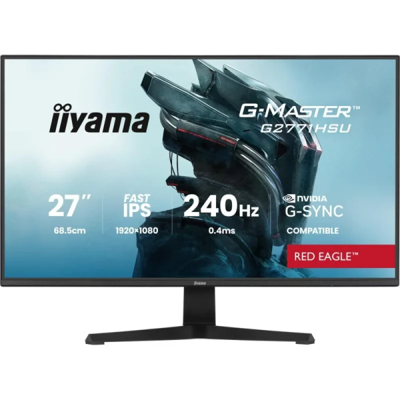 iiyama G-Master G2771HSU-B1 27" Full HD IPS – 240Hz, 0.4ms, G-Sync Compatible, USB, Speakers - Featured Image