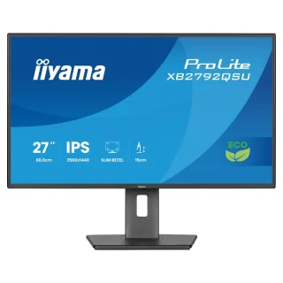 iiyama ProLite XB2792QSU-B1 27" QHD IPS Monitor – 75Hz, USB Hub, Speakers, Full Ergonomic Pivot Stand