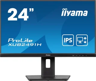 iiyama ProLite XUB2491H-B1 24" Full HD IPS Monitor – 100Hz, Adaptive-Sync, USB Hub, Pivot Stand