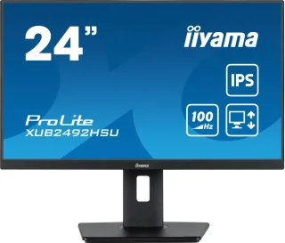 iiyama ProLite XUB2492HSU-B6 24" Full HD IPS Monitor – 100Hz, Adaptive-Sync, USB Hub, Speakers, Pivot