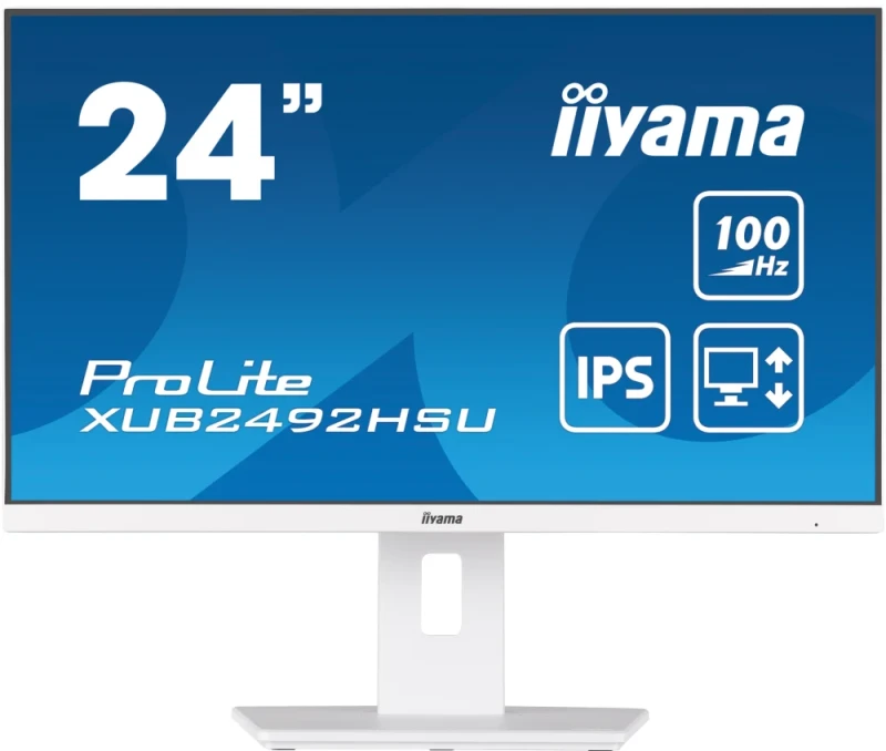 iiyama ProLite XUB2492HSU-W6 24" Full HD IPS Monitor – 100Hz, Adaptive-Sync, USB Hub, Speakers, Pivot, White - Featured Image