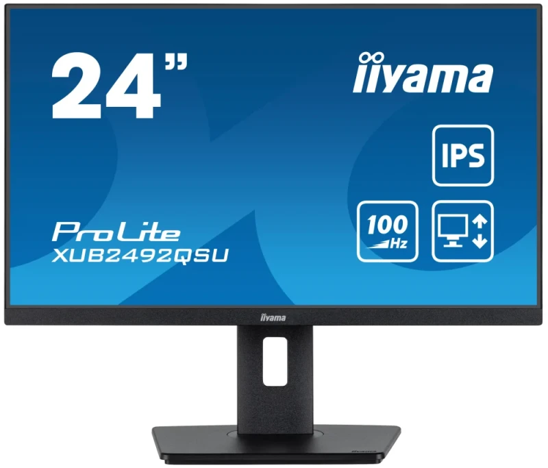 iiyama ProLite XUB2492QSU-B1 24" QHD IPS Monitor – 100Hz, Adaptive-Sync, USB Hub, Speakers, Pivot - Featured Image