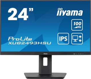 iiyama ProLite XUB2493HSU-B7 24" Full HD IPS Monitor – 100Hz, Adaptive-Sync, USB Hub, Speakers, Pivot