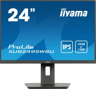 IIYAMA ProLite XUB2495WSU-B7 24.1" IPS WUXGA 1920x1200 16:10 Monitor, Speakers, USB-Hub, Pivot, Height Adjustable