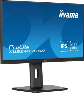 IIYAMA ProLite XUB2497HSN-B2 23.8" IPS Full HD 100Hz Monitor, USB-C 65W Dock, LAN, Speakers, Pivot