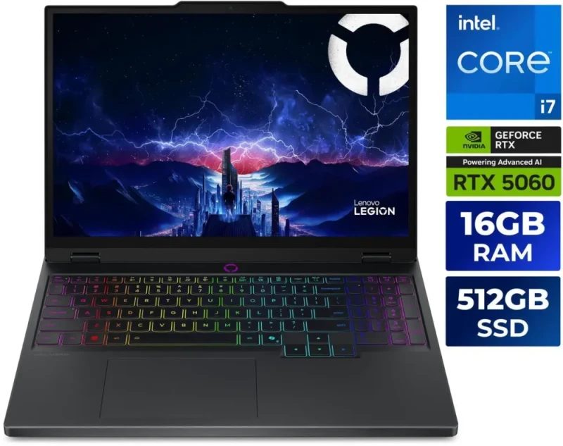 Lenovo Legion 5i - 15.1" GeForce RTX 5060 Laptop GPU - Intel Core i7-14700HX - 16GB Memory - 512GB SSD - (2560x1660) 165Hz OLED Display  - Windows 11 Home Gaming Laptop (83LY000LUS) - Featured Image