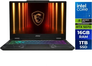 MSI Cyborg 15 - 15.6" GeForce RTX 5070 Laptop GPU - Intel Core 7 240H(1.80-5.20GHz) - 16GB (8GB*2)DDR5 5600MHz Memory - 1TB NVMe SSD Gen4x4 SSD - Windows 11 Home Gaming Laptops - 144 Hz IPS (Cyborg 15