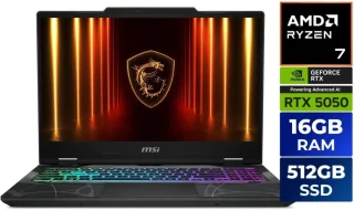 MSI Cyborg A15 - 15.6" GeForce RTX 5050 Laptop GPU - AMD Ryzen 7 260(3.80-5.10 GHz) - 16GB Memory - 512 GB NVMe SSD - Windows 11 Home Gaming Laptop - 144 Hz IPS (Cyborg A15 AI B2HWEKG-071US )