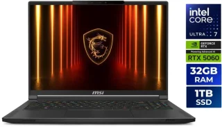 MSI Stealth 16 AI - 16" - GeForce RTX 5060 Laptop GPU - Intel Core Ultra7-255H RTX - 32GB DDR5 - 1TB NVMe SSD - 240 Hz OLED Display  - Win 11 Home (Stealth 16 AI A2HWFG-041US )