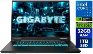 GIGABYTE - GAMING A16 PRO Gaming Laptop - 165Hz 2560x1600 WQXGA - NVIDIA GeForce RTX 5080 - Intel Core 7 240H - 1TB SSD with 32GB LPDDR5X RAM - Windows 11 Home (GAMING A16 PRO DYHG5USCC4SH)