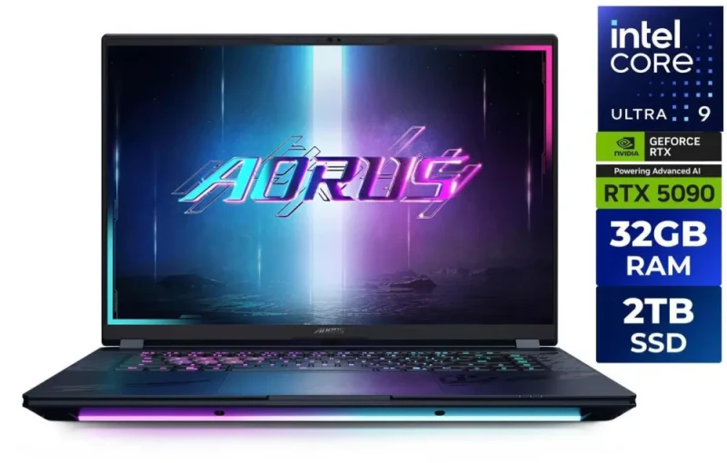 GIGABYTE AORUS MASTER 16 Gaming Laptop - 240Hz 2560x1600 OLED - NVIDIA GeForce RTX 5090 - Intel Core Ultra 9 275HX - 2TB SSD with 32GB DDR5 RAM - Windows 11 Home AD - Featured Image