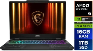 MSI Cyborg A15 15.6" FHD 144Hz  AMD® Ryzen™9 270  RTX 5060 16GB 1TB NVMe SSD Win11 Gaming Laptop B2HWFKG-006US