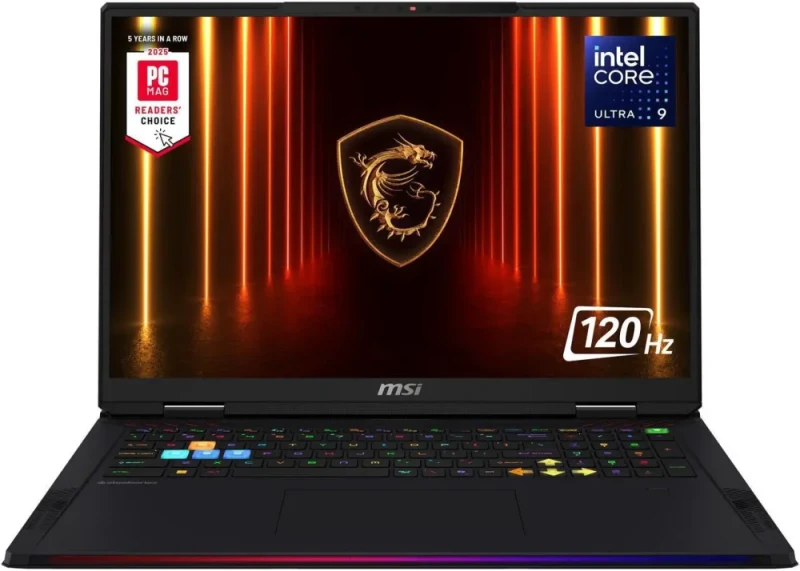 MSI Raider 18 HX AI A2XWIG-014US: 18" UHD+ 120Hz Mini LED, Core Ultra 9 285HX, RTX 5080, 64GB DDR5-6400, 4TB SSD, Wi-Fi 7, Win11 - Featured Image