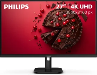 Philips 27E1N1800A 27" 4K UHD 3840x2160 IPS Monitor - 60Hz Refresh Rate, 4ms Response Time, HDR10, AMD FreeSync Adaptive-Sync, Wide Color Gamut DCI-P3 96%, 2x HDMI DisplayPort, Built-in Speakers, Flicker-Free LowBlue Mode, VESA Mountable