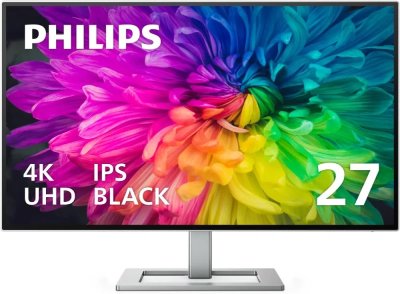 Philips Creator Series 27E2F7901 27" 4K UHD 3840x2160 IPS Black Professional Monitor - 60Hz Refresh Rate, 4ms GtG Response Time, VESA DisplayHDR 400, 2000:1 Contrast Ratio, USB-C 96W Power Delivery, Built-in KVM Switch, DisplayPort Daisy Chain, HDMI DisplayPort USB Hub, Height Adjustable Stand, Low Blue Light Flicker-Free - Featured Image