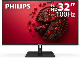 Philips E Line 32E1N1100LA 31.5" Full HD 1920x1080 VA Frameless Monitor - 100Hz Refresh Rate, Adaptive-Sync, 1ms MPRT Response Time, HDMI DisplayPort, Built-in Speakers, LowBlue Mode Flicker-Free, VESA Mountable