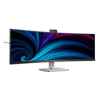 Philips Brilliance 49B2U5900CH 49" DQHD 5120x1440 VA Curved SuperWide Business Monitor - 75Hz Refresh Rate, 4ms Response Time, DisplayHDR 400, 1800R Curvature, USB-C 90W Power Delivery Dock, KVM Switch, RJ45 Ethernet LAN, 5MP Pop-up Webcam with Windows Hello, Busylight, Built-in Speakers, Height Adjustable Stand, Flicker-Free Low Blue Light